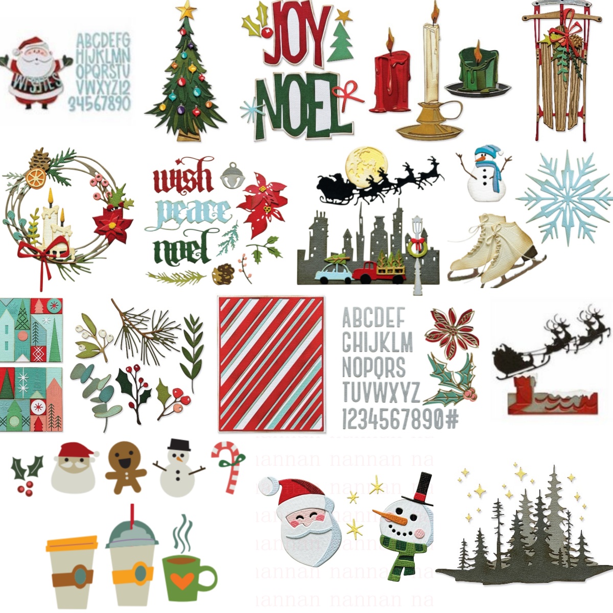 Interior Design Paper - Christmas New Santa Tree Candleshop Metal