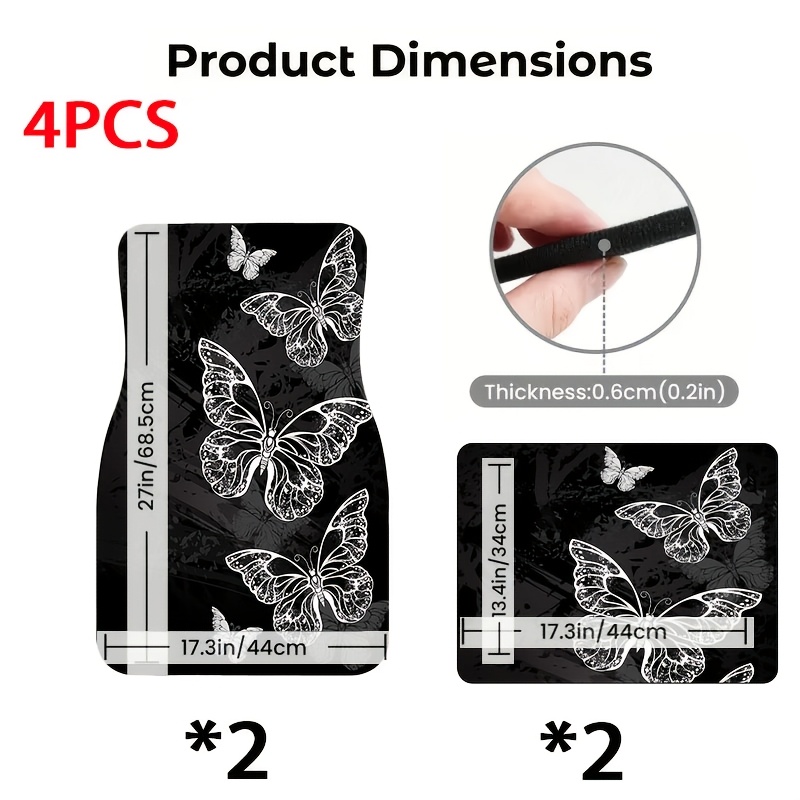 4pcs Car Floor Mats - Butterfl - Interior Design Experience ulasan dan harga