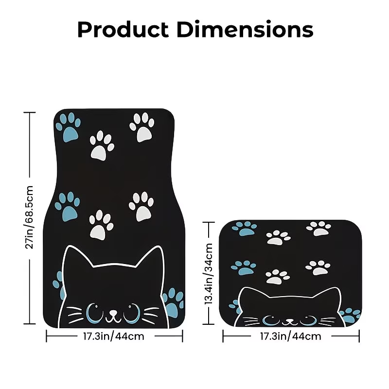 4Pc Car Floor Mats - Cute Cat  - Interior Design Experience ulasan dan harga